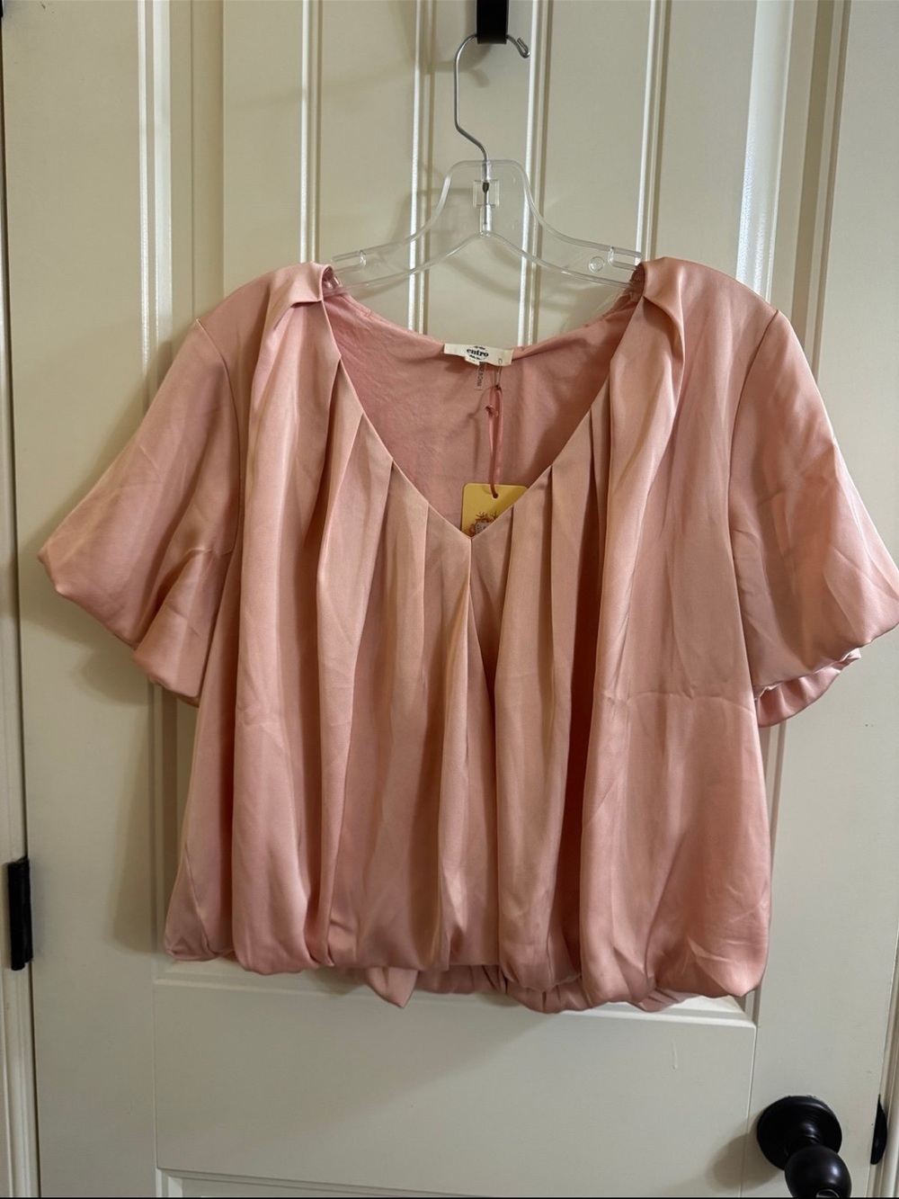 NWT Entro Bubble Blouse Pink Top